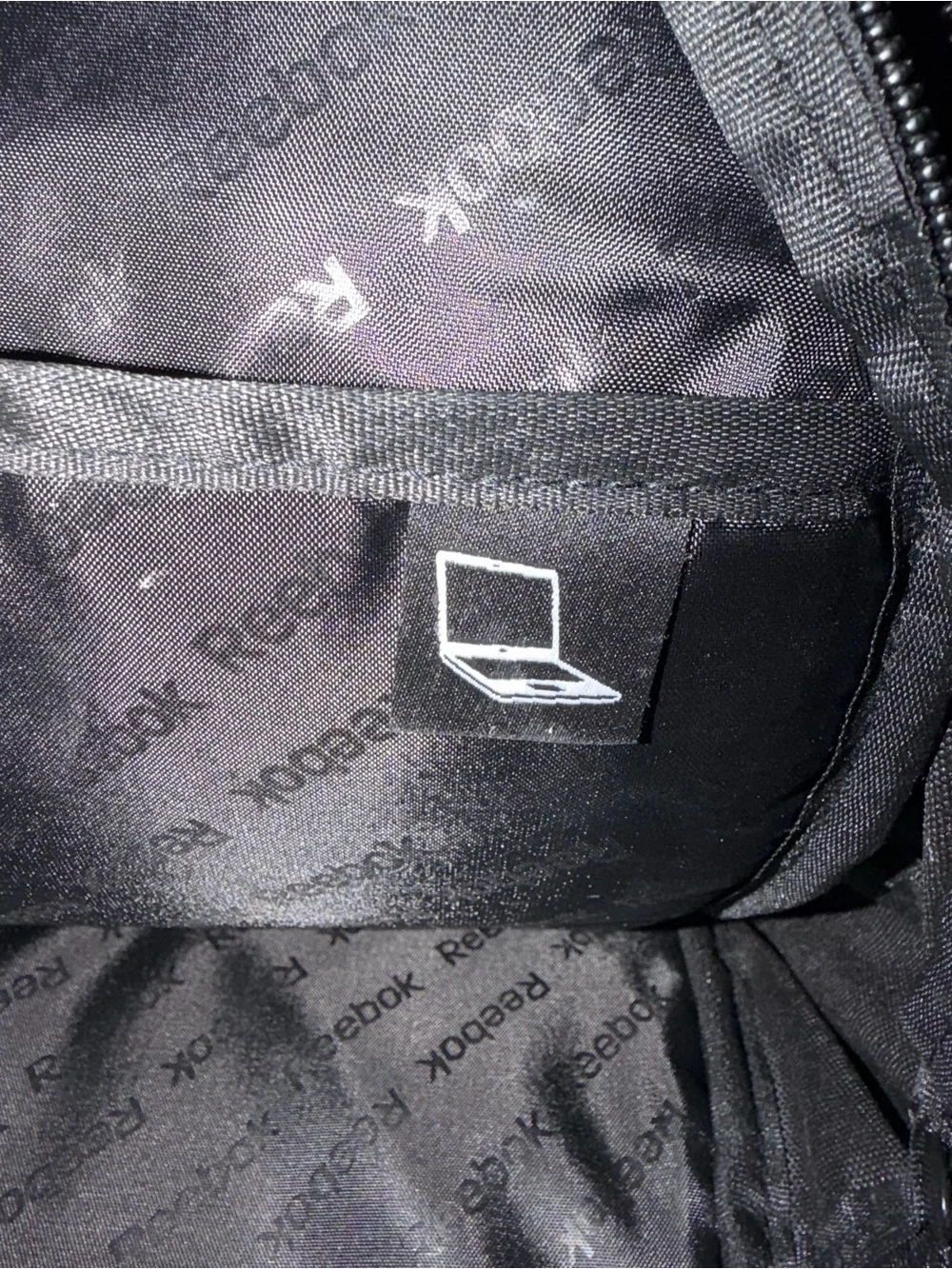 Reebok Black Backpack with White Logo and Trim